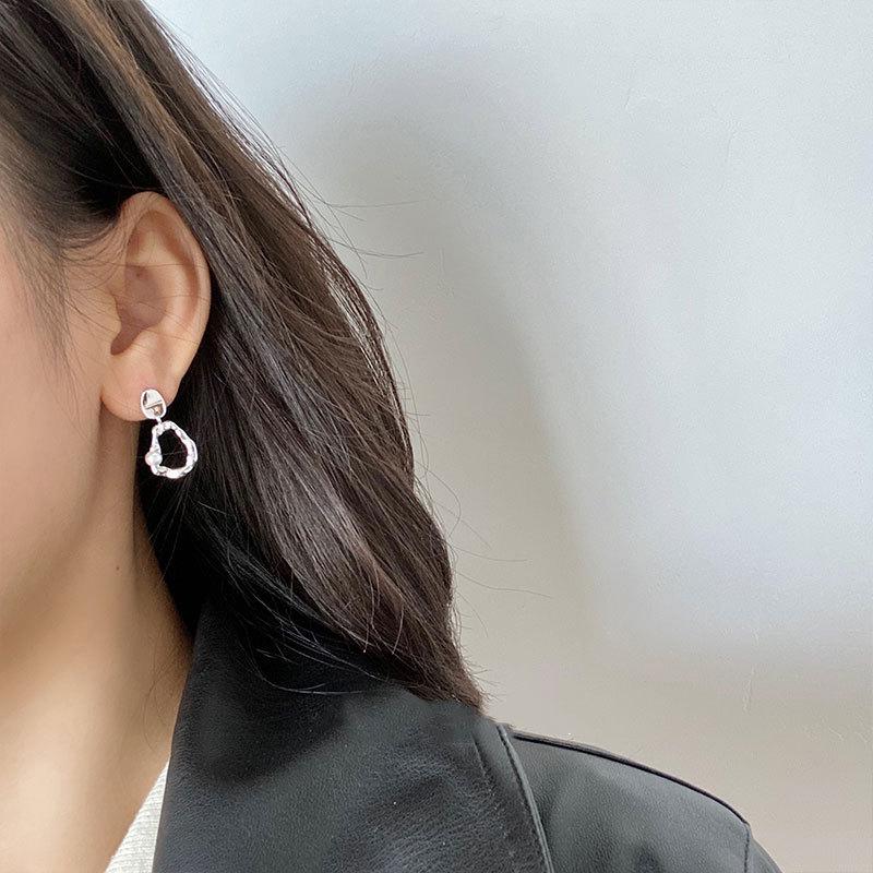 ANENJERY Unregelmäßige Perlen-Tropfenohrringe für Damen, geometrische Barock-Ohrringe, Party-Schmuck