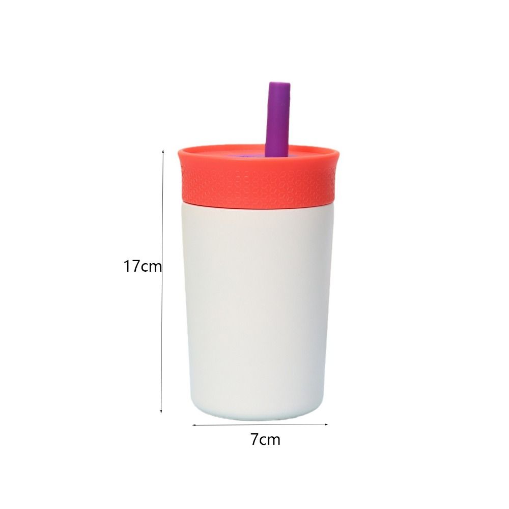 12oz Thermal Coffee Cup with Straw Thermos Bottle Children's Cup Thermal Mug  Car