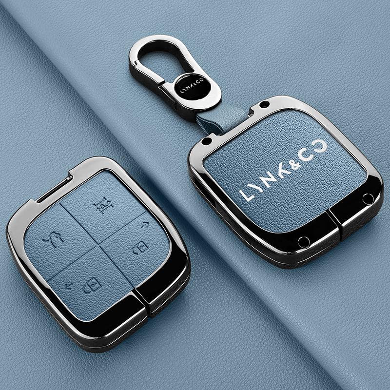 Zinc Alloy Leather Car Smart Key Fob Case Lynk & Co Lynk &Co 08 - Key Fob Housing Car Key Case Accessories