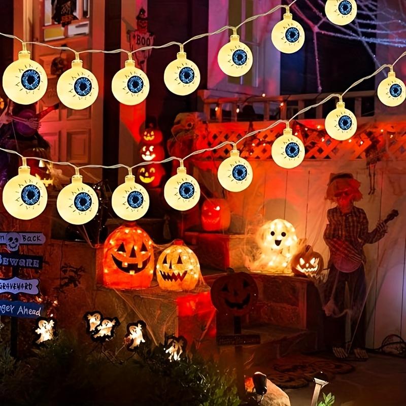 Halloween Eyeball Pumpkin Ghost Horror Lights DIY LED Hanging String Lights Battery Powered Indoor Outdoor Festival Party Decor