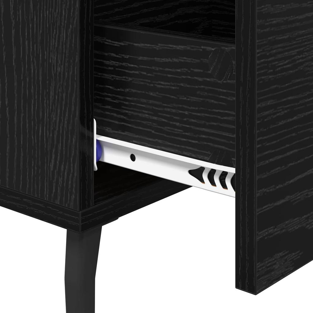 Nightstand Black Oak Effect 40 x 40 x 66 cm Particleboard