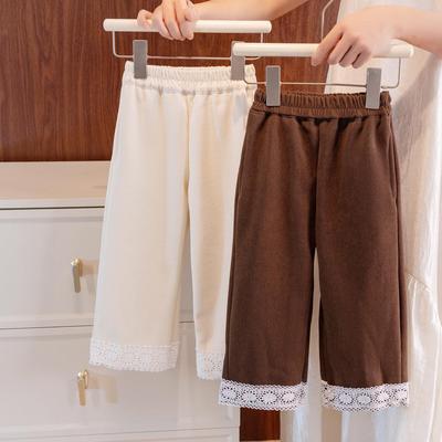 Pantalon Large Doublé Polaire pour Filles - Tendance Automne/Hiver 2025, Design Monopièce