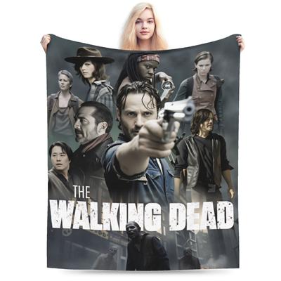 Koc Seria The Walking Dead Jakość Ciepły Miękki Koc Zimowy Chłopiec Dziewczynka Salon Wygodny Pokrowiec na Łóżko