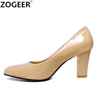 Mode Klassische Damen Pumps Schuhe Elegant Hohe Absätze Uni PU Leder Nude Rot Schwarz Absatzschuhe Büro Hochzeitsschuhe Damen Große Größe