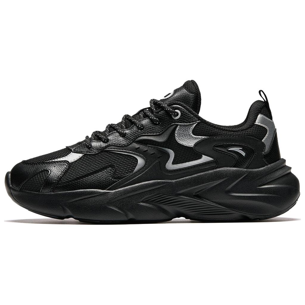 Anta Yunqi Sports Comfortable Non-Slip Wear-Resistant Breathable Low-Top Casual Shoes Men sneaker Black Silver 912518808-5
