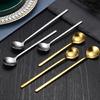 Stainless Steel Coffee Spoon Round for Head Spoon Korean Style Vintage Teaspoons