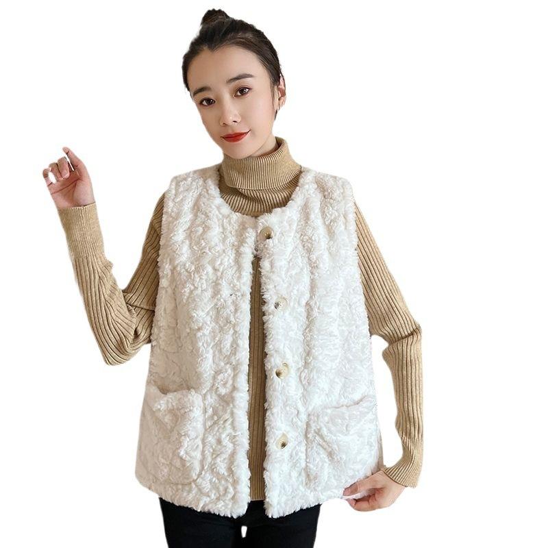 Imitation rabbit fur vest women's coat autumn new foreign style outer wear fleece thickened thin vest