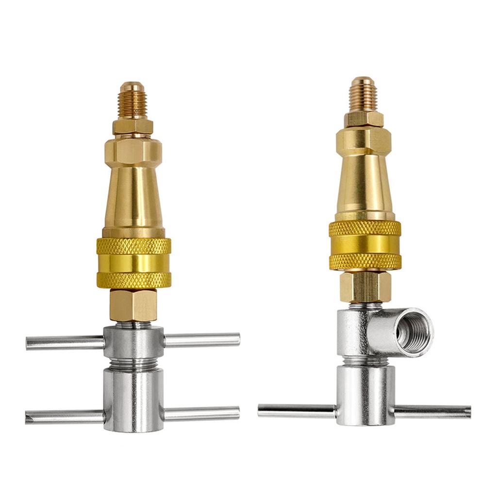 Brass Quick Coupling 1/4 Inch Refrigerator Quick Coupling Tools Metal Quick Connector for Cooling System & High Pressure Washer