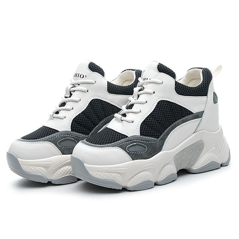 

Inner heightening dad shoes autumn and winter new mesh sports casual shoes ins tide 34 чёрный