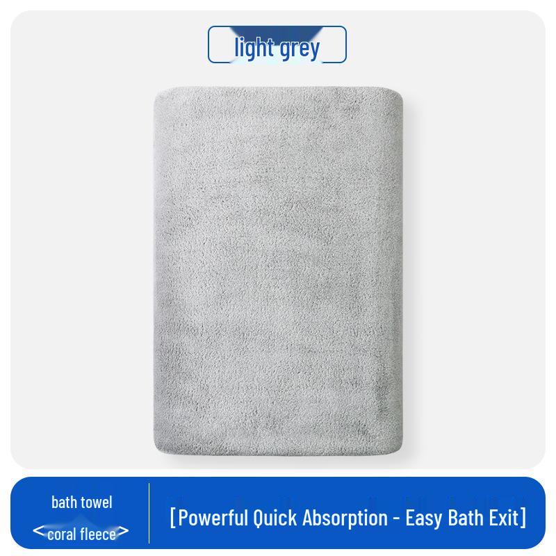 Women's Quick-Dry Candy Stripes Bath Towel - Pure Cotton, Thickened Coral Fleece, Absorbent & Large Size
