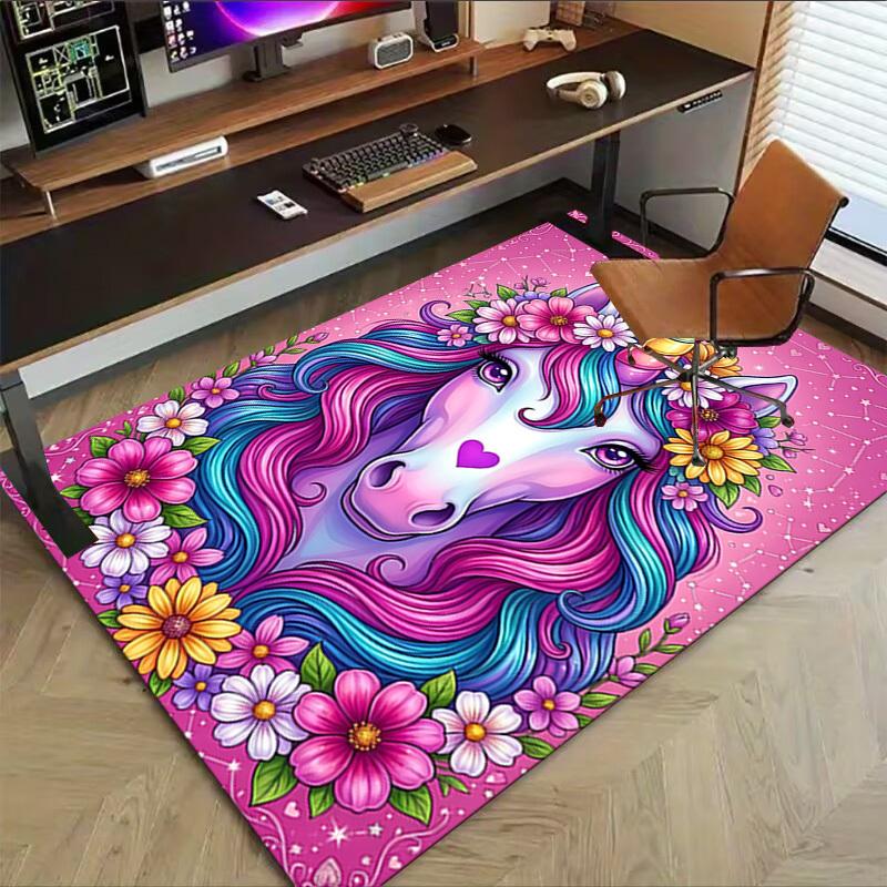 1PC Unicorn Extra Large Non-Slip Floor Carpet, Office, Family, Bedroom, Studio - Large Area Rug,Longlasting Material-K0389