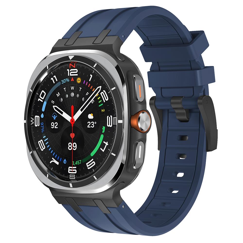 Luxury Sports Rubber Band for Samsung Galaxy Ultra Watch 47mm Curved End Silicone Strap for Samsung Ultra 7 47 47MM Men Bracelet