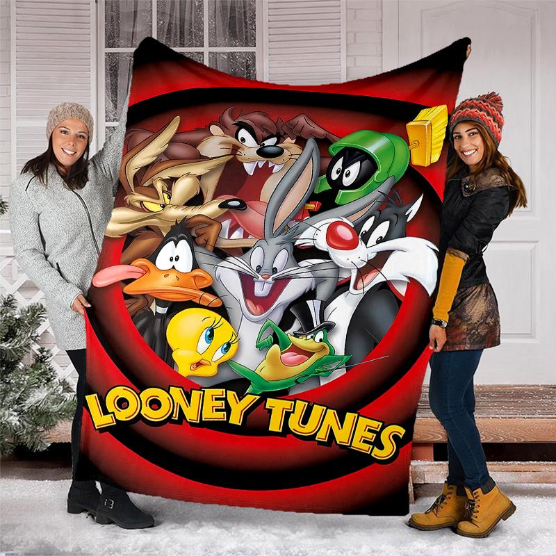Looney Tunes Theme Printed Blanket - Perfect for Couch, Bed, Travel & Outdoor Use | Machine Washable, Cozy & Durable.