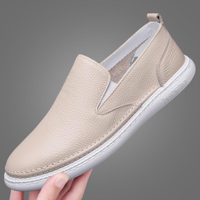 Loafers All-match Social Flats Mens Slip On Shoes Fashion Outdoor Walking Shoes Men All-match Sneakers Leather Office Footwear