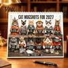 Funny Cat Monthly Planner 2027 Wall Calendar for Home Office, Large Print with Extra Date Display 12 Unique Cute Photos, Thick Paper Hanging