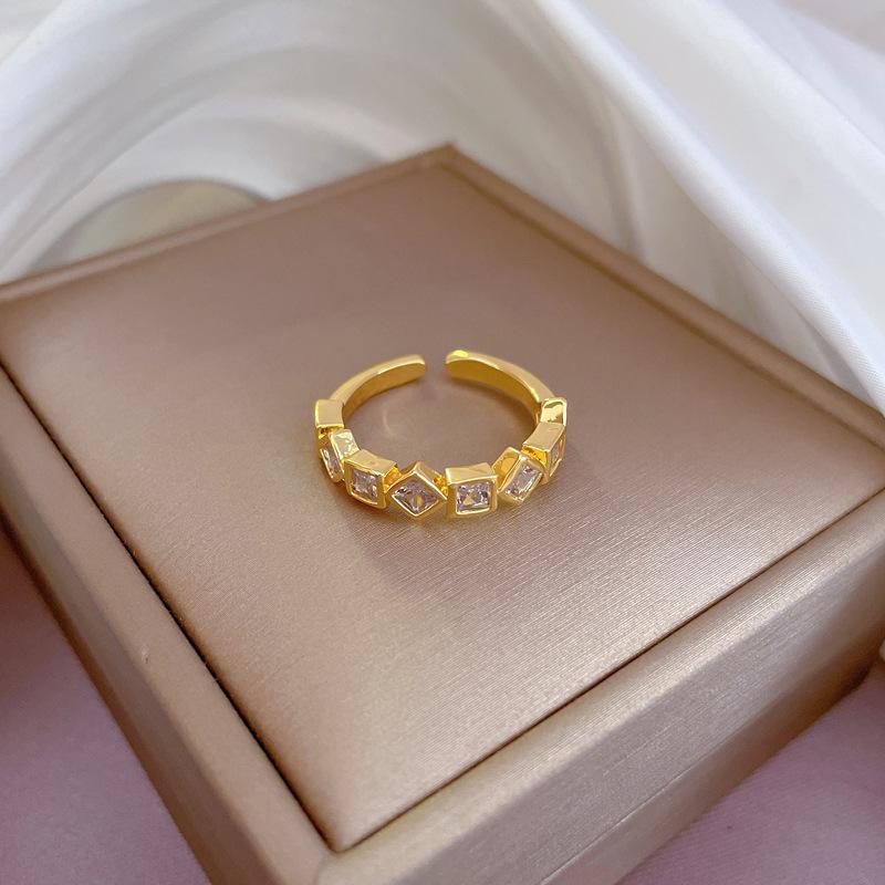 Real Gold Electroplated Open Ring, Women'S Fashion Personalized Ring, Index Finger Ring, The Same Simple And Cold Style