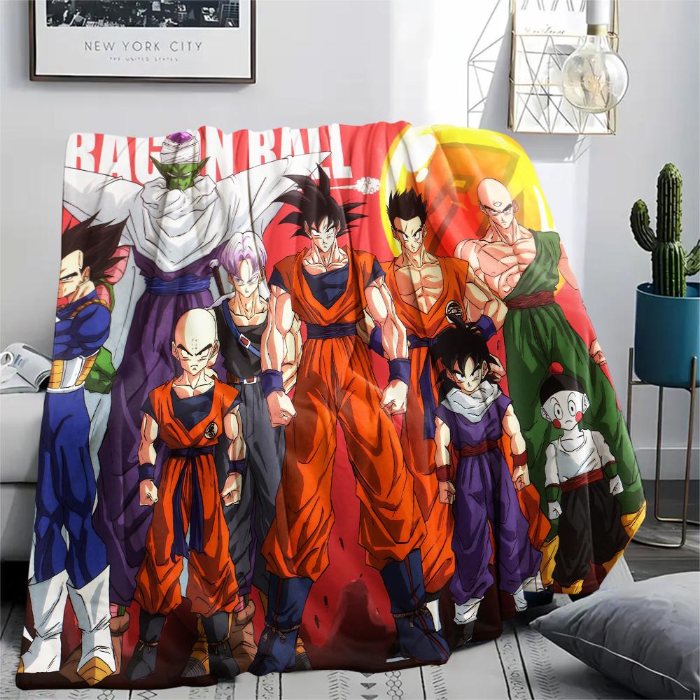 Dragon Ball Characters pattern Flannel Blanket, High quality Comfortable for All Seasons, Home Decor, Warmth and Comfort, Perfect for Gifts.