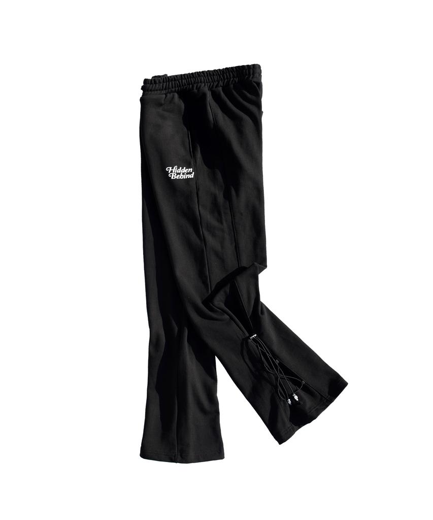HIDDEN BEHIND 3-Panel Side String Pants (Black)