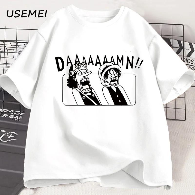 Anime Graphic Tshirt Unisex Casual Tee Straw Hats Pirates Unisexga T Shirt Cotton Loose Short Sleeve Tshirt Streetwear Clothes