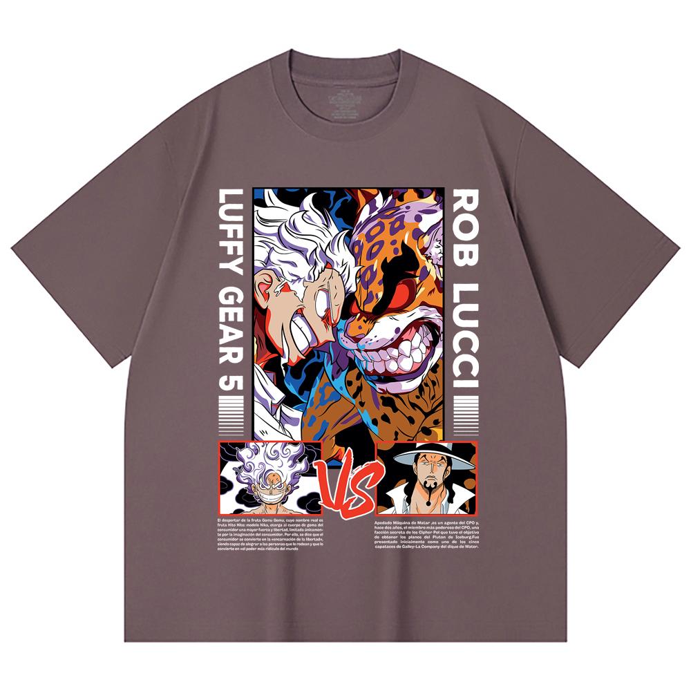230 Gsm 100% Cotton One Piece V49 Luffy Lucci Print Unisex Heavy Cotton T Shirt