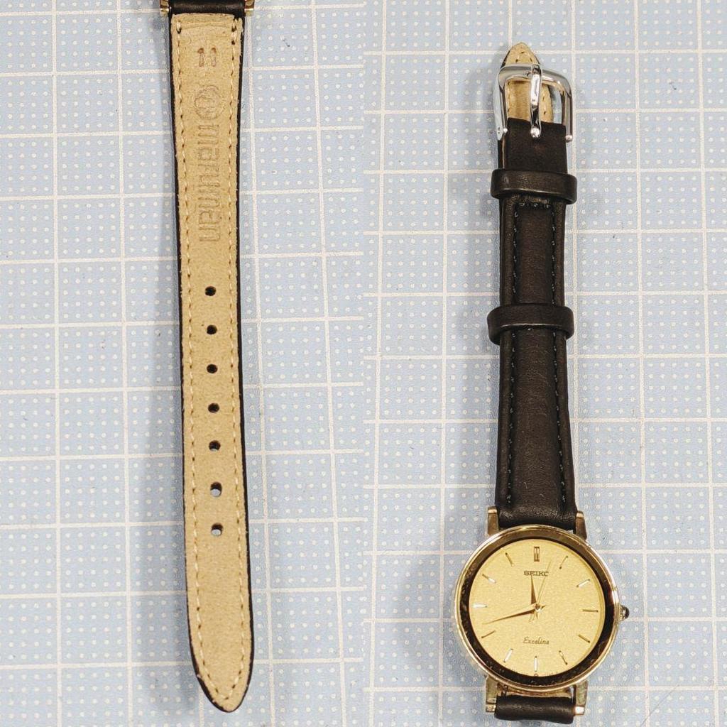 [USED] SEIKO EXCELINE Women's Battery Strap Replacement Working Q-56