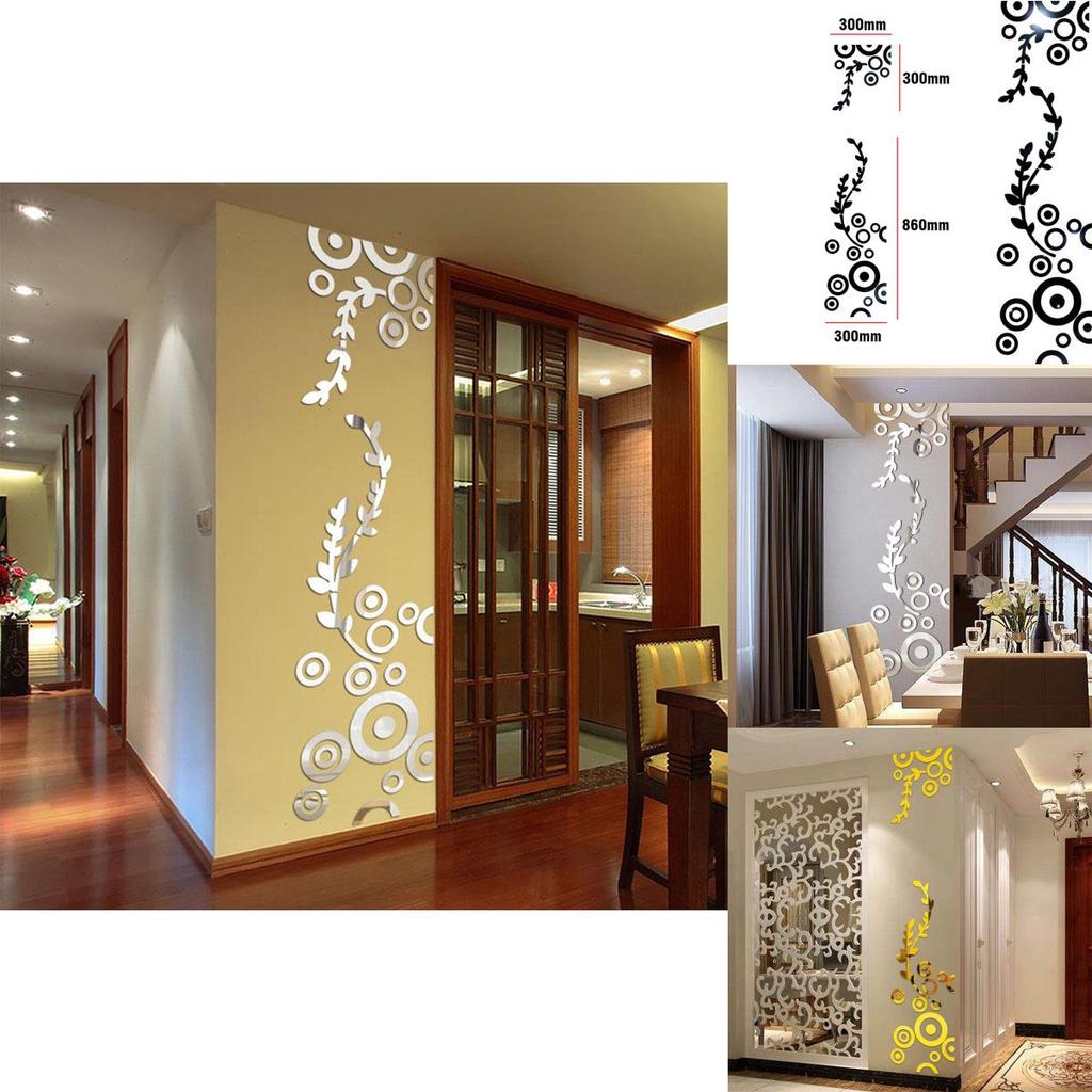 Adesivos de Parede Espelhados Acrílicos de Alta Qualidade Para Decoração Moderna de Casa/Quarto 3D