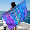 Neon Pixel Mosaic Beach Towel Ultra-fine Fiber Quick Drying Absorbent Beach Swimming Vacationvacation Essentials Gifts