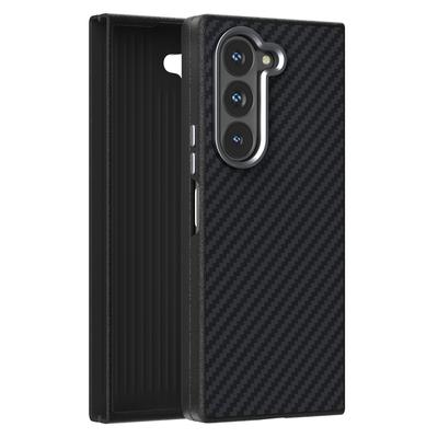 ABEEL Etui na Samsung Galaxy Z Fold6 5G Kompatybilne z MagSafe Tekstura Włókna Węglowego Tylna Pokrywa