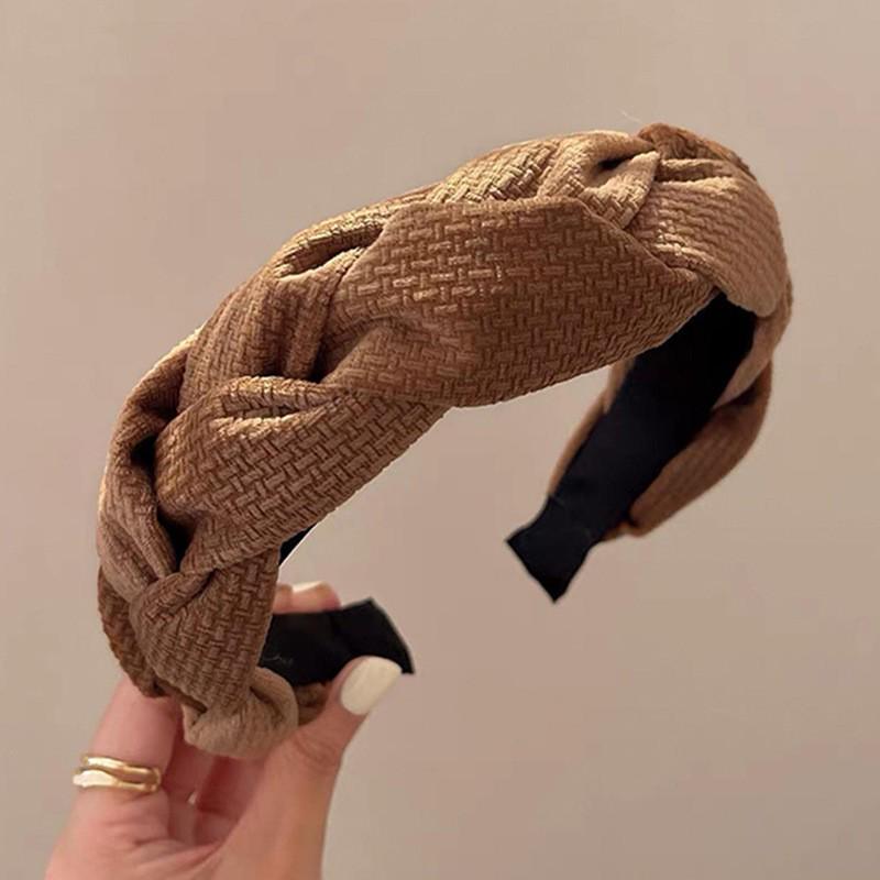 

Элегантная французская ретро-плетеная повязка на голову: Нескользящая, с высокой посадкой по голове, идеально подходит для мытья лица и укладки волос