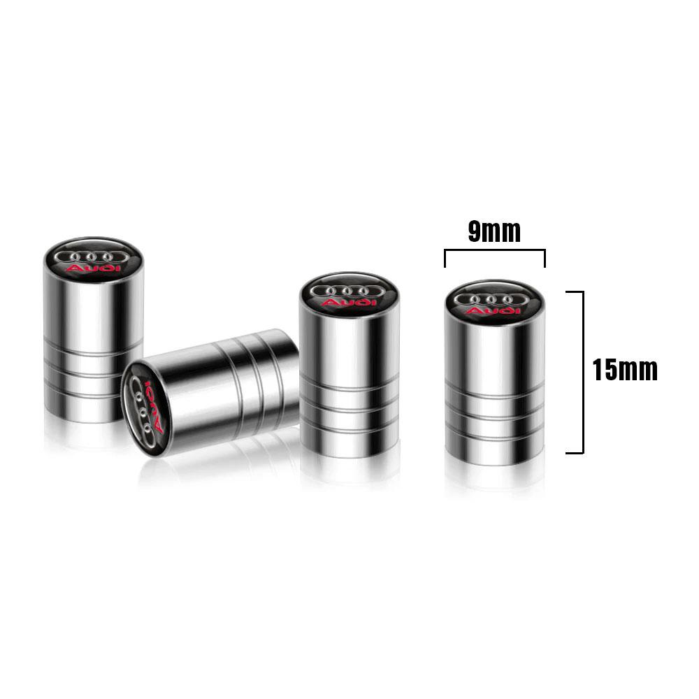For Audi 8P 4Pcs 3D Metal Wheel Tire Valve Caps Dust-proof Cover For Audi TT A3 Q3 A6 C6 Q5 Q2 A7 RS Sline S5 S4 A4 B9 A5 Q7 Car Accessories