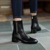 Damenschuhe 2026 Neue High Heels Quadratische Spitze Grober Absatz Kurze Stiefel Damen Herbst und Winter Kurze Stiefel Western Style Stiefel