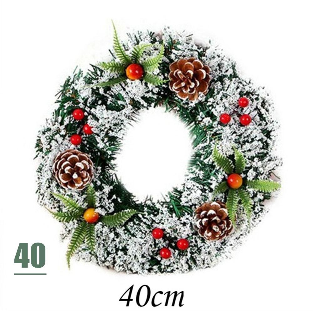 Hanging Decor Cherry Pine Needle Christmas Wreath Garland Christmas Decoration Xmas Ornaments