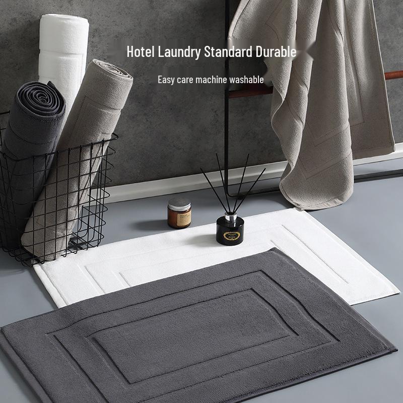 Luxury Cotton Non-Slip Bath Mat: Absorbent & Thick for Bathroom & Entryway