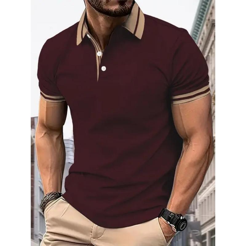 Summer New Casual Men's 3D High-quality Short Sleeved Button Polo Shirt