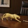Büro-Desktop-Dekoration Goldene Leopard-Figur Modell, Lebendige Statue, Hockende Lauffigur, Harz Eingangsbereich Dekorationsartikel Schmuck für TV-Ständer