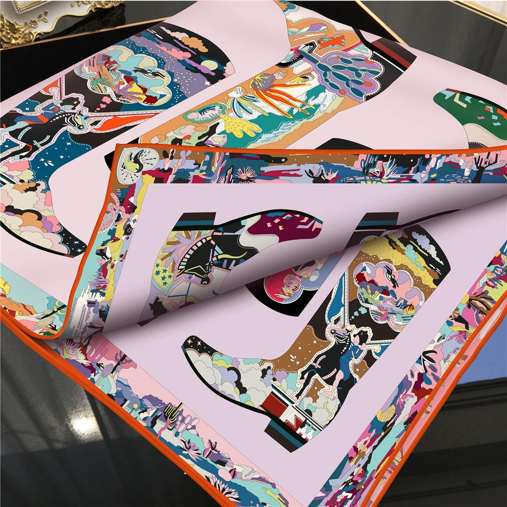 Latest Design Two-sided Twill Women Scarf Sunscreen Foulard Shawl Hijab Female Hair Hijab Wraps Neckerchief Bandanda Echarpe