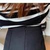 Spring 2024 Women's High-Waist Pleated A-Line Skirt - Black, Slim Fit, Korean Style