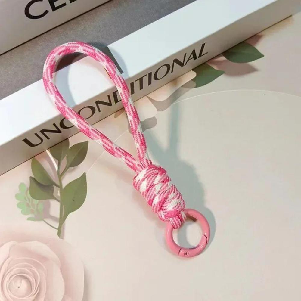 Mehrfarbig Handgewebter Schlüsselanhänger Handy-Lanyard Anti-Verlust Knoten Seilband Schlüsselring Männer Frauen Autoschlüsselhalter Zubehör