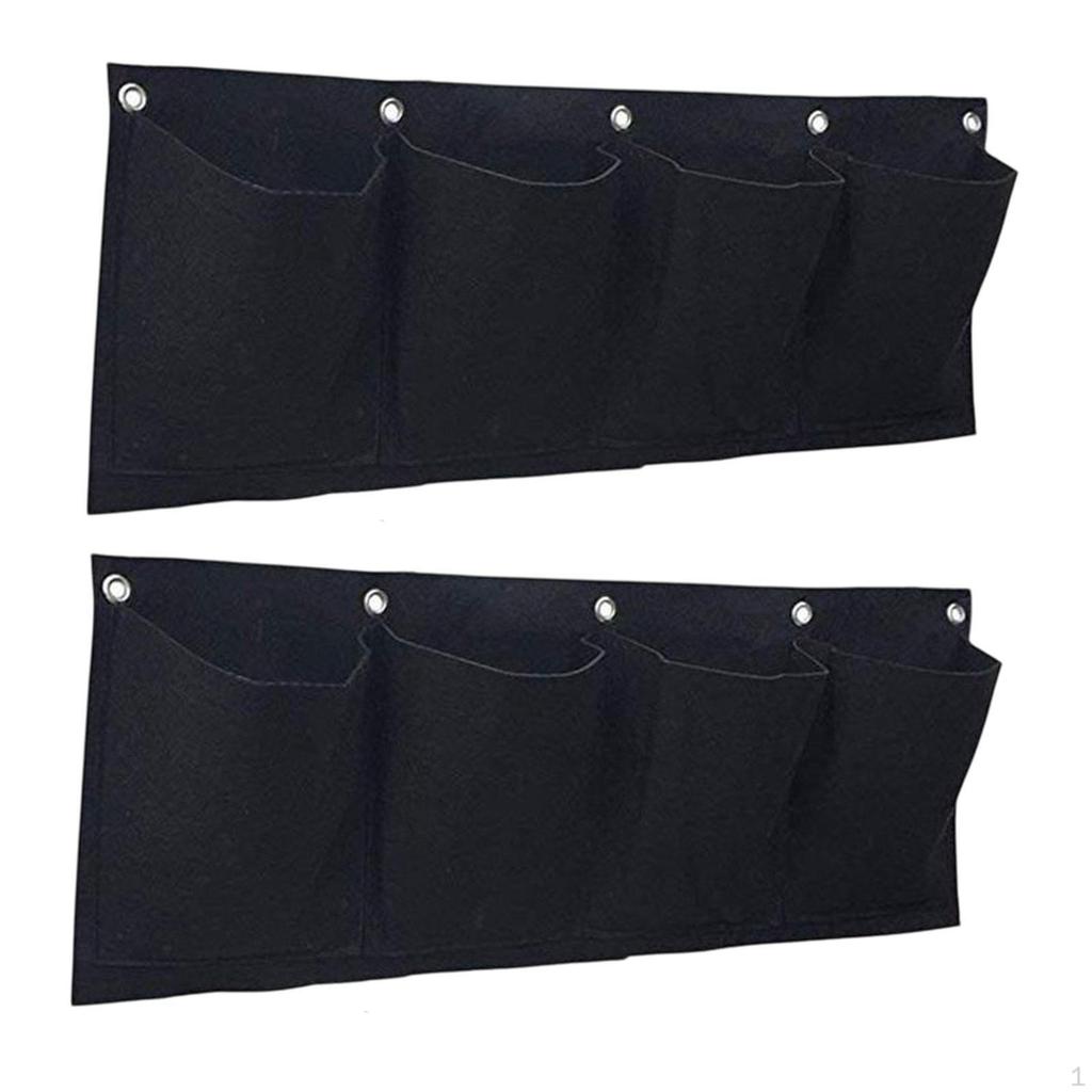 2 Pieces Hanging Grow Bags Gardening Planter Pockets Horizontal Breathable Flower Containers for