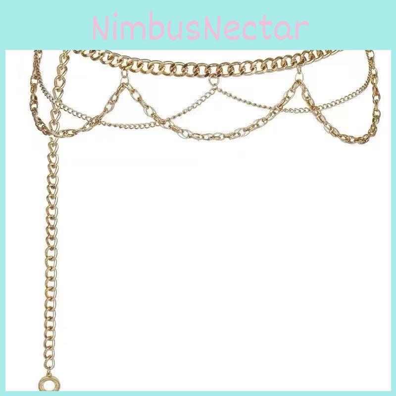 Metal Waist Chain For Women With Engraved Design Fashion Accessory For Summer Wear