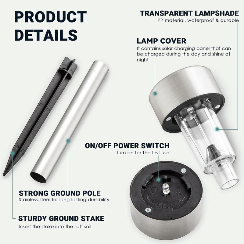 Solar Light Garden Decoration Tools Outdoor Solar Powered Lamp Waterproof Landscape Lighting for Pathway Patio Yard Lawn