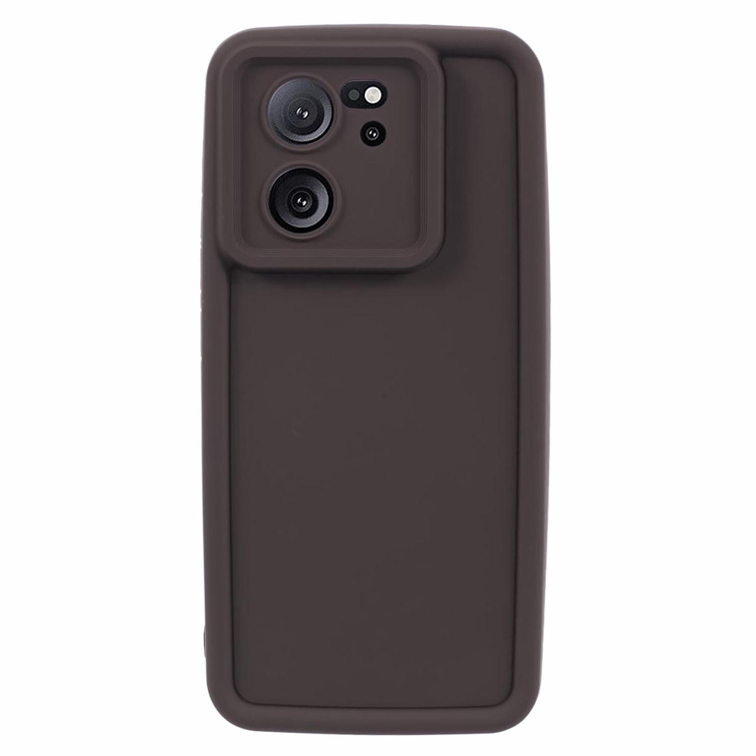 

DY Series For Xiaomi 13T/13T Pro/Redmi K60 Ultra Cell Phone Case Rubberized Cover (Precise Lens Cutout) Brown
