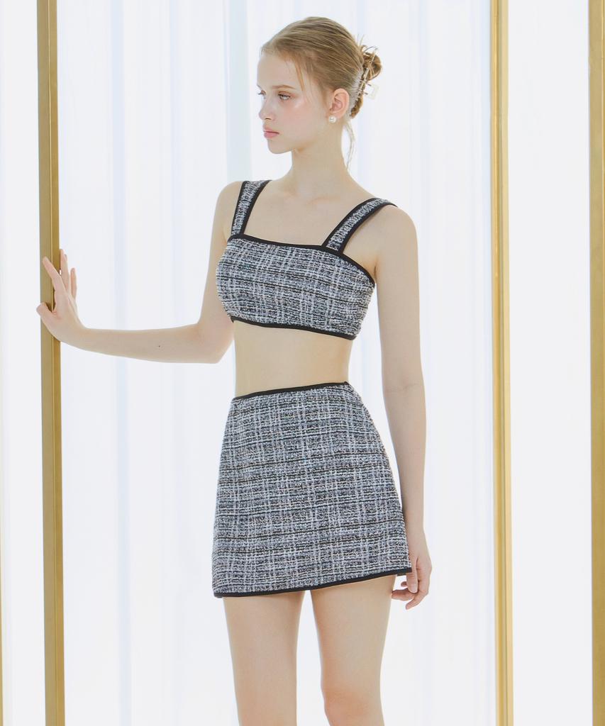 Bikini Bender Tweed Swim Skirt - Black (Bikini Sold Separately)