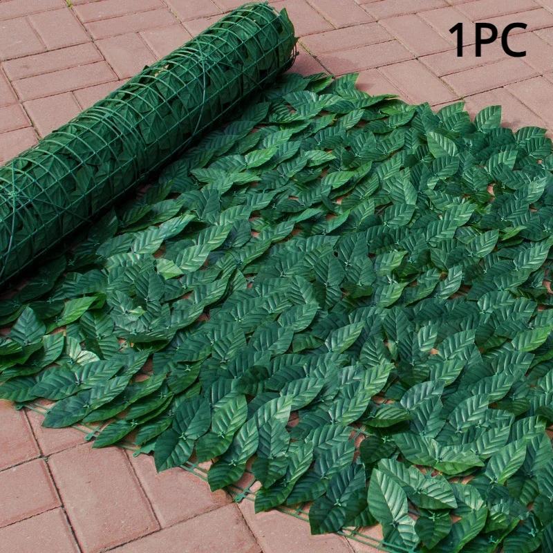 

50X100 см искусственные растения зеленые листовые панели забора искусственный экран для уединения дома открытый сад балкон украшение трава