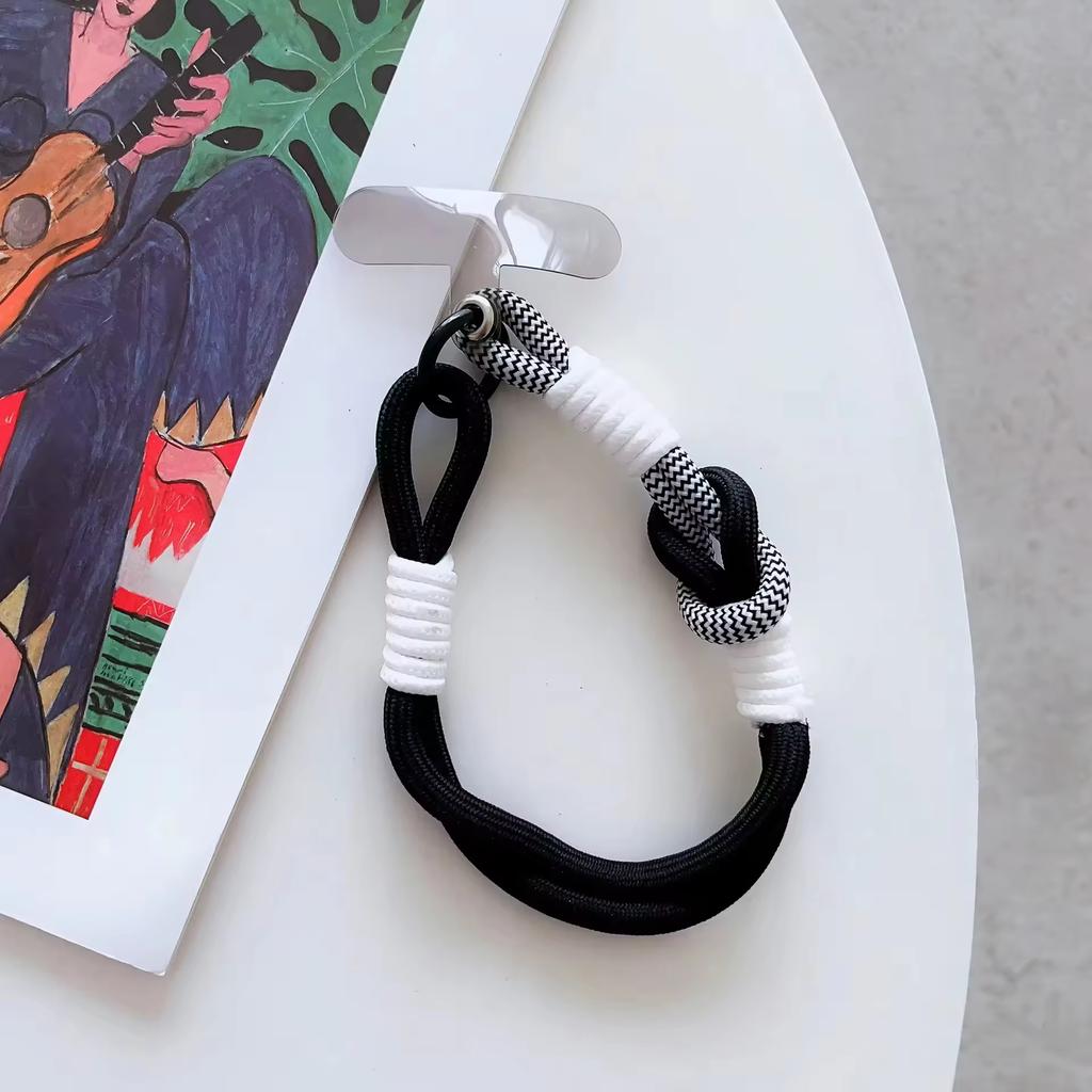 Party Gift Anti Loss Universal Short Wrist Strap with Patch Label Nylon Woven Color Hanging Rope Mobile Phone Lanyard Party Gift