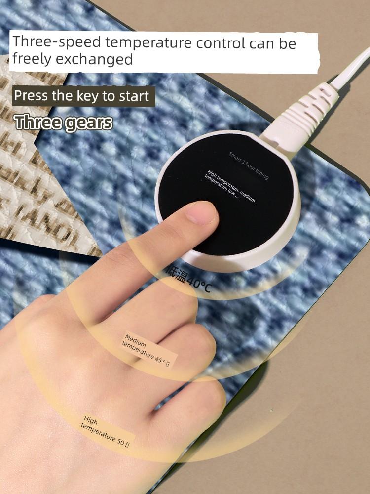 Denim Puppy Mouse Pad Heating Table Mat PVC Constant Temperature Computer Desk Pad Adjustable Heating Warm Learning Homework