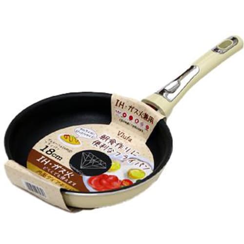 Taniguchi Metal Verrufe IH-Compatible Frying Pan, 18cm, Beige
