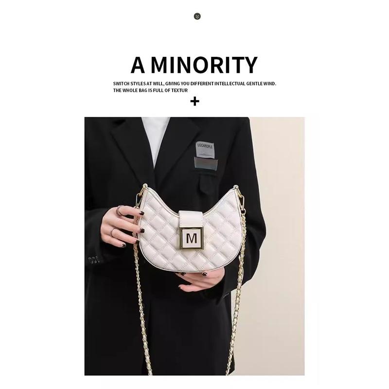 Elegant Niche Quilted Rhombus Shoulder Bag Luxury Texture Ladies Versatile Chain Underarm Crossbody Daily Handbag