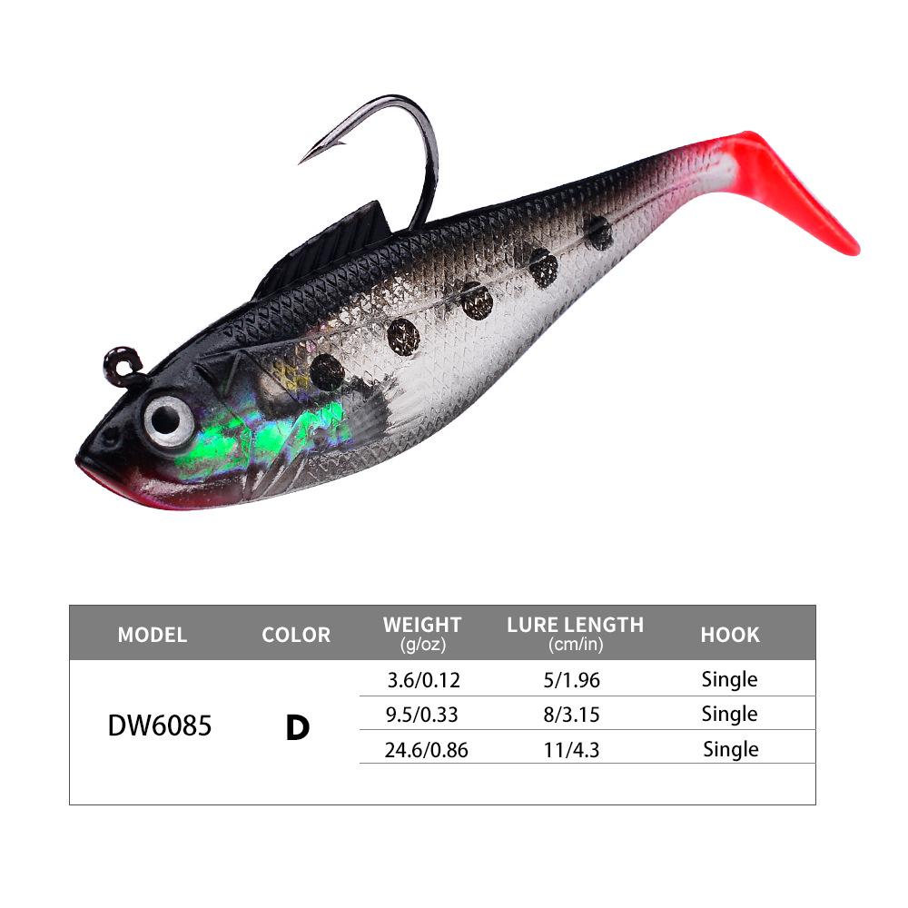 

T-Tail Soft Plastic Fishing Lure - Long Cast Artificial Bait for Freshwater and Sea Fishing 5cm 3.6g