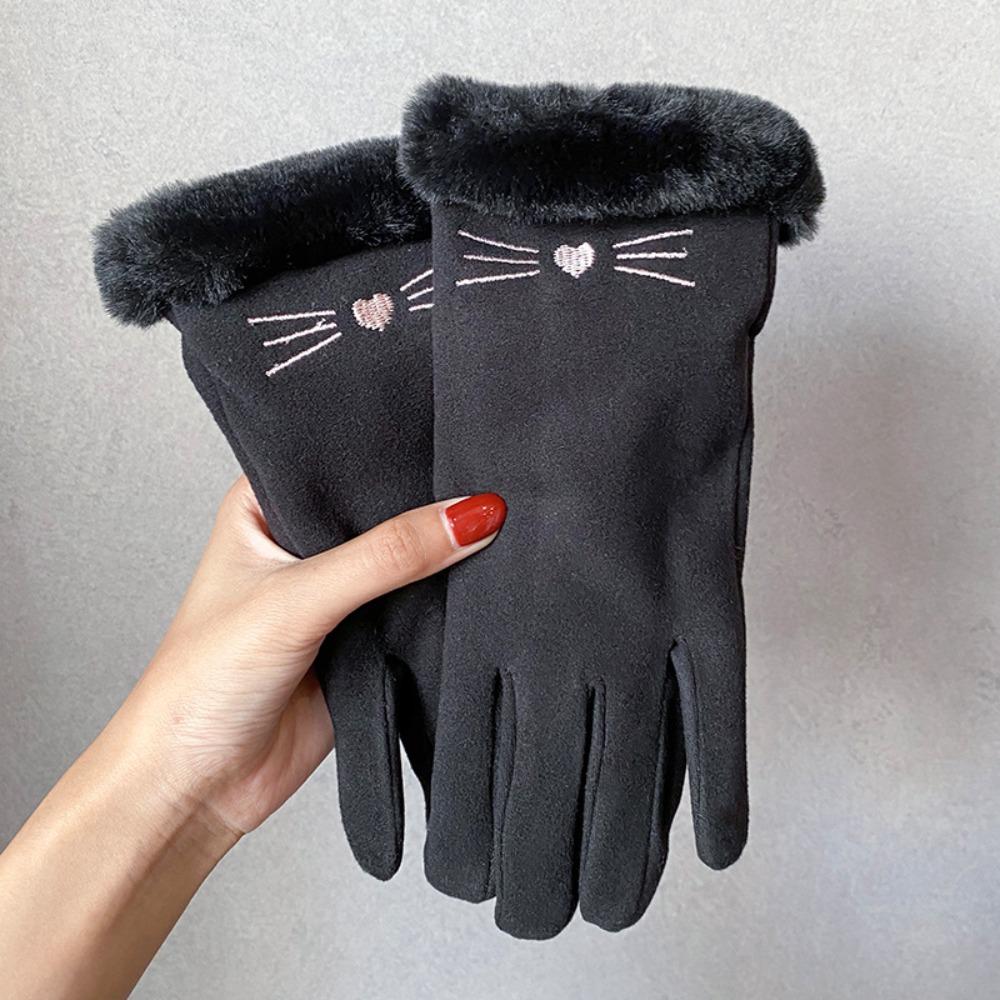 Warm gloves women's winter velvet thickened suede autumn and winter cold touch screen new cycling skiing gloves